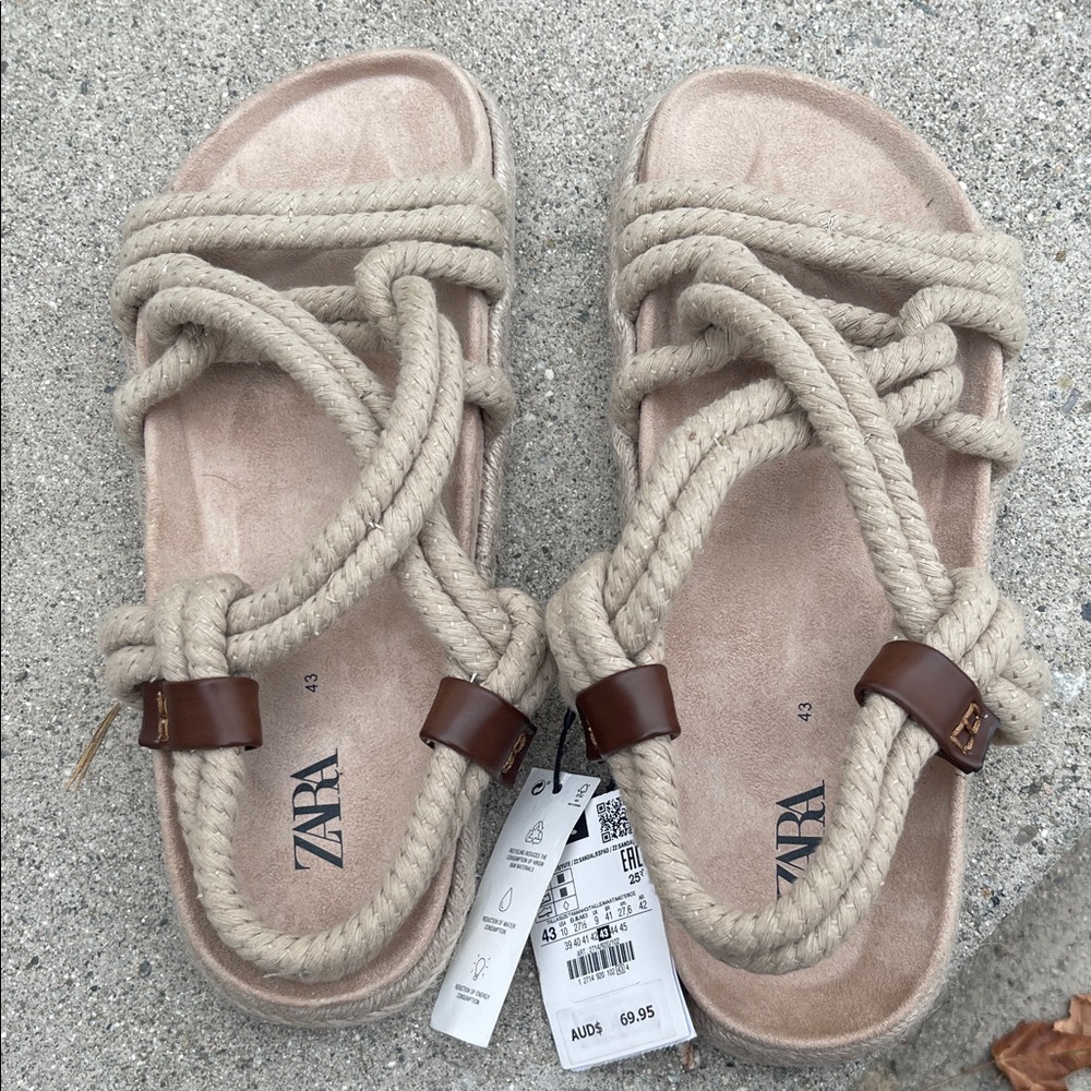 Brand New Zara Mens Rope Sandals